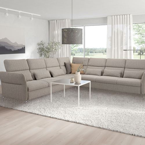 IKEA - FAMMARP, 6-seat corner sofa, viarp beige-brown