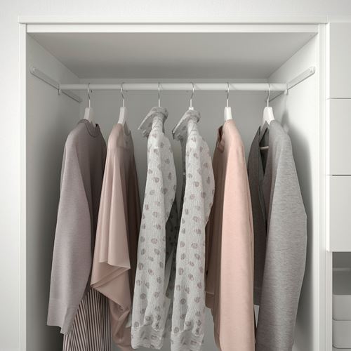 IKEA - PLATSA/FONNES/SANNIDAL, PLATSA dolap sistemi, beyaz, 240x57x123 cm