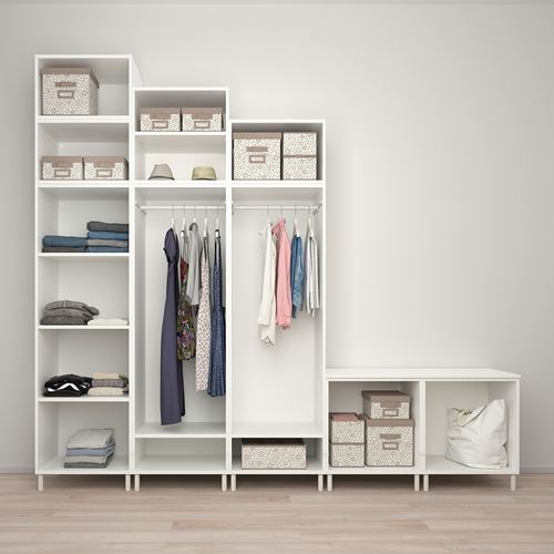 IKEA - PLATSA/SANNIDAL, PLATSA wardrobe, white, 300x57x271 cm