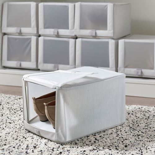 IKEA - HEMMAFIXARE, shoe box, white/grey, 23x34x19 cm