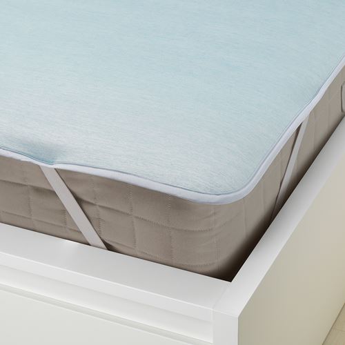 IKEA - HARGINST, mattress protector, light blue, 140x200 cm