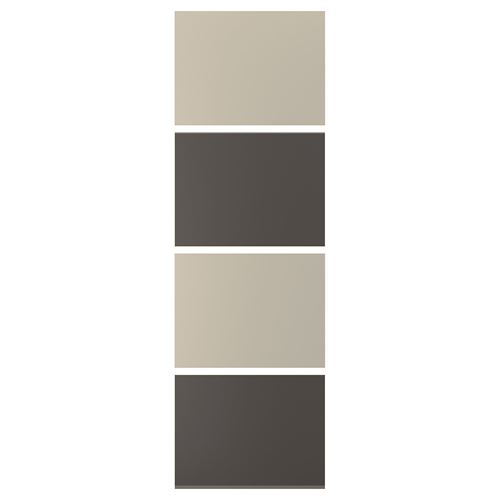 IKEA - MEHAMN, panels for sliding door frame, dark grey/beige, 75x236 cm