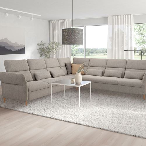 IKEA - FAMMARP, 6-seat corner sofa, viarp Beige-brown