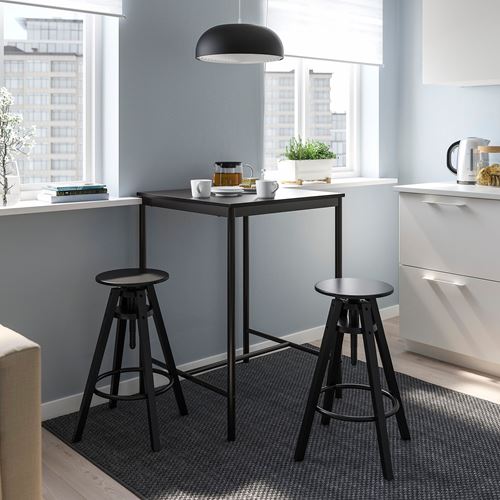 IKEA - SANDSBERG/DALFRED, bar masası takımı, siyah, 2 tabureli