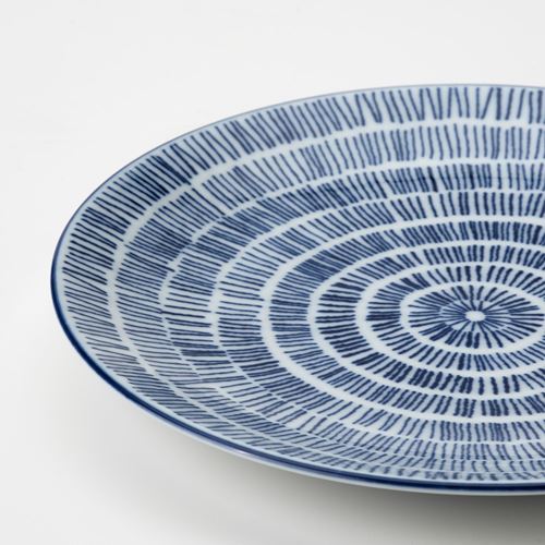 IKEA - ENTUSIASM, side plate set, blue-white, 18 cm