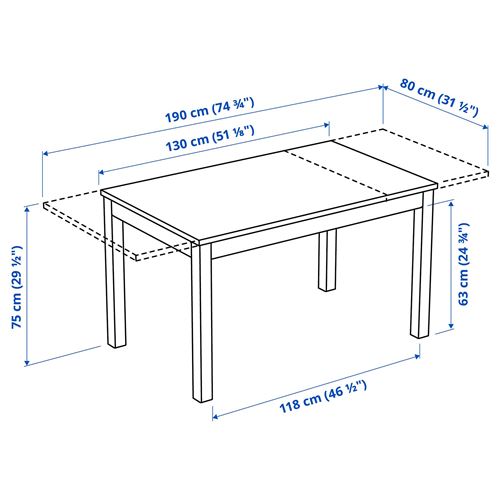 IKEA - LANEBERG, extendable dining table, white, seats 4-6