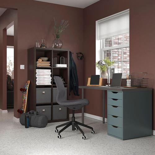 IKEA - LAGKAPTEN, desk table top, dark grey, 120x60 cm