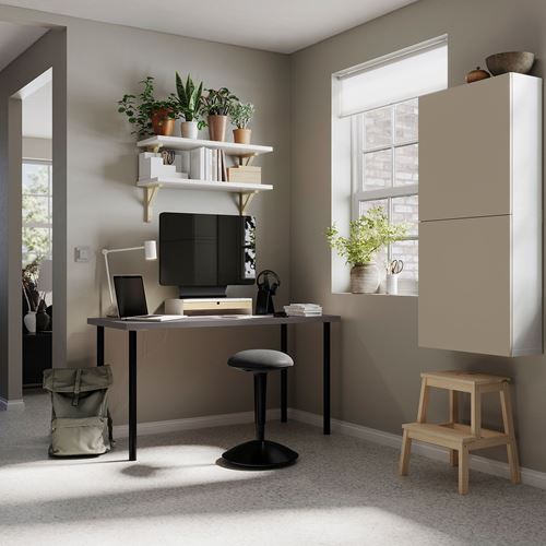 IKEA - LAGKAPTEN/ADILS, desk, dark grey/black, 140x60 cm