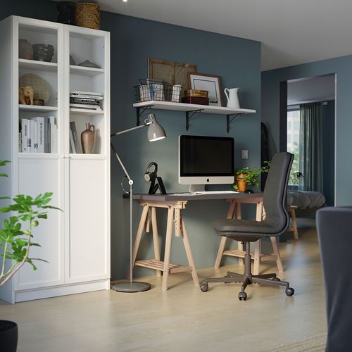 IKEA - LAGKAPTEN, çalışma masası tablası, koyu gri, 140x60 cm