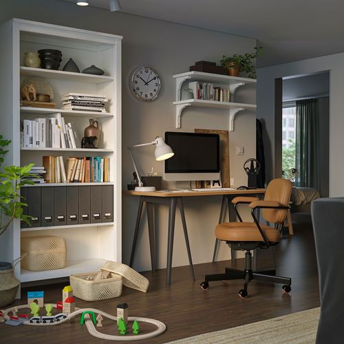 IKEA - ANFALLARE/NARSPEL, çalışma masası, bambu-gri, 140x65 cm