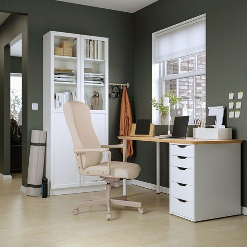 IKEA - ALEX, desk, bamboo/white, 140x65 cm