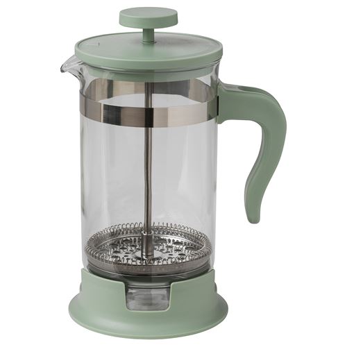 IKEA - UPPHETTA, french press, stainless steel-light green, 1 l