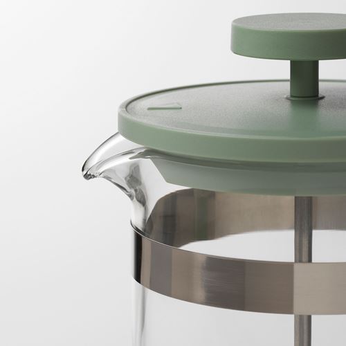 IKEA - UPPHETTA, french press, stainless steel-light green, 1 l
