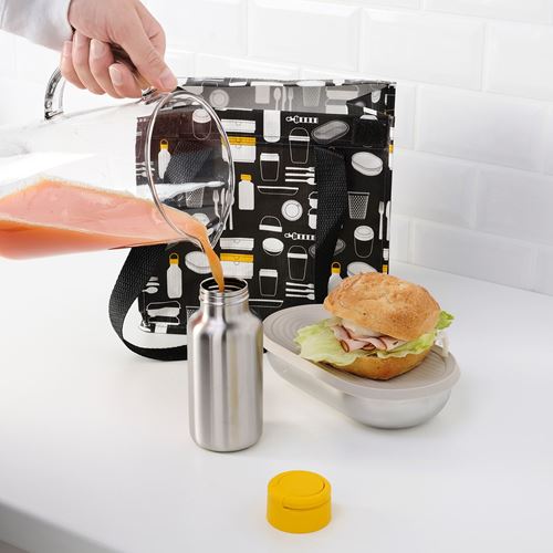 IKEA - ENKELSPARIG, bottle, stainless steel/yellow, 0,3 l