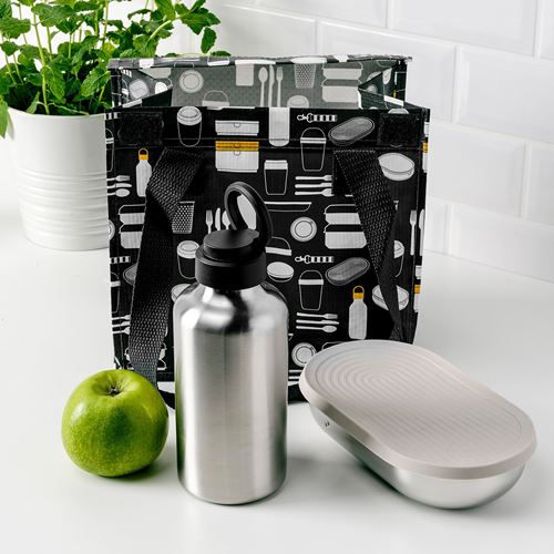 IKEA - ENKELSPARIG, su şişesi, paslanmaz çelik-siyah, 0,7 lt