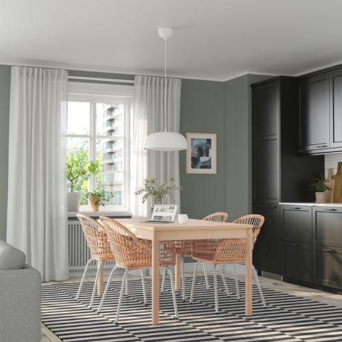 IKEA - RÖNNINGE/NILSOVE, yemek masası takımı, huş-beyaz, 4 sandalyeli