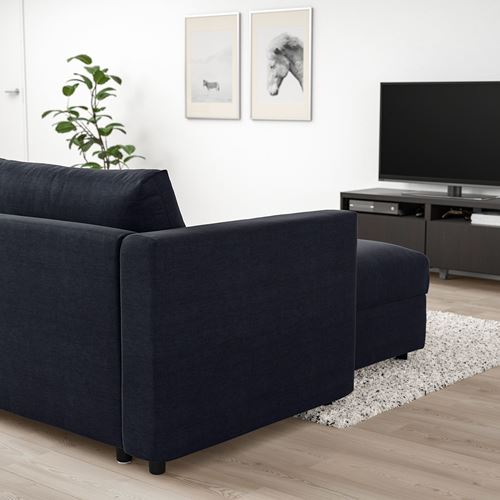 IKEA - VIMLE, chaise longue, saxemara blue/black