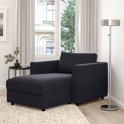 IKEA - VIMLE, chaise longue, saxemara blue/black