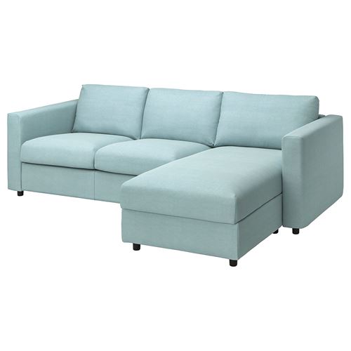 IKEA - VIMLE, 2-seat sofa and chaise longue, saxemara light blue