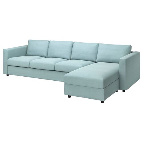 IKEA - VIMLE, 3-seat sofa and chaise longue, saxemara light blue