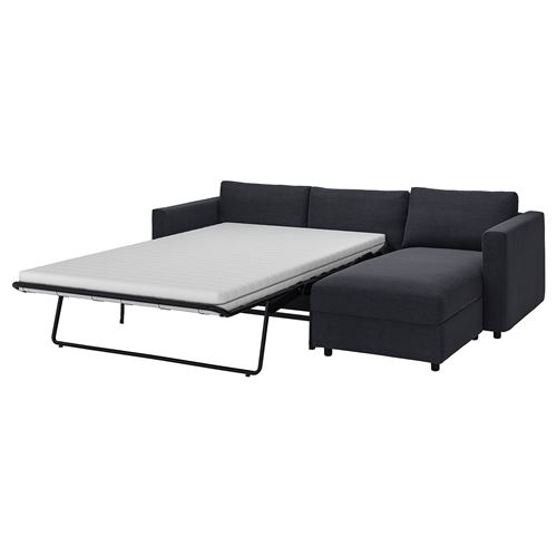 IKEA - VIMLE, corner sofa-bed with storage, saxemara blue/black