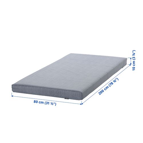 IKEA - AGOTNES, single bed mattress, light blue, 80x200 cm