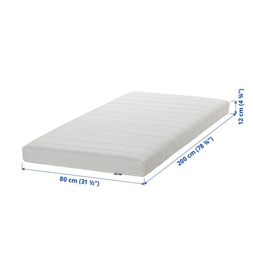 IKEA - AFJALL, single bed mattress, white, 80x200 cm