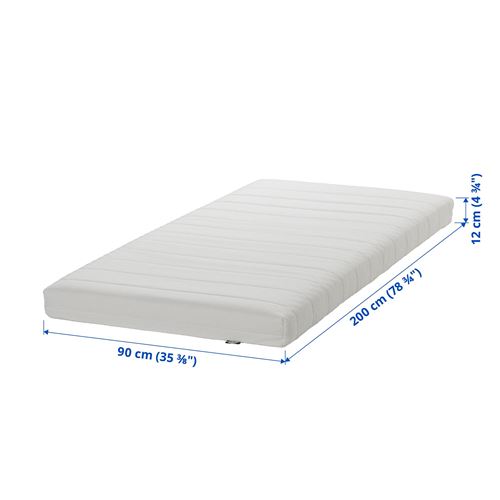 IKEA - AFJALL, single bed mattress, white, 90x200 cm