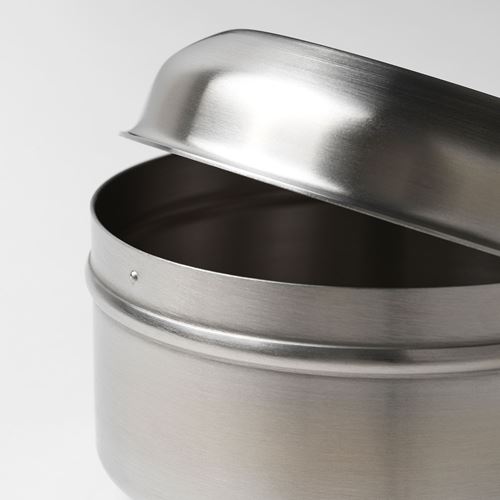 IKEA - LATTUGGAD, steel food container with lid, stainless steel