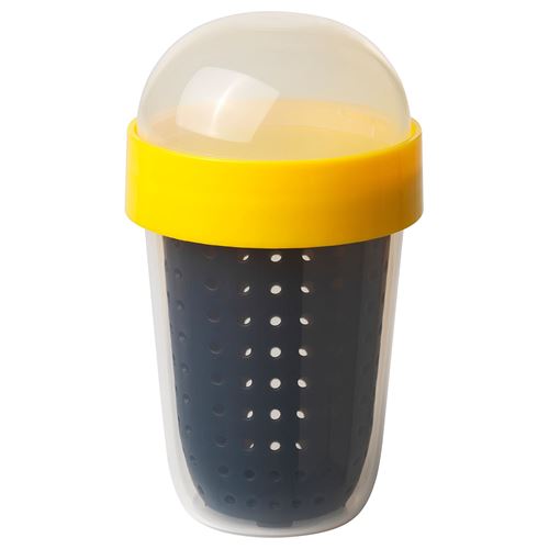 IKEA - SPLITTERNY, snack container, grey/yellow, 300 ml