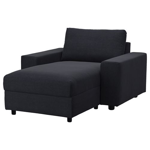 IKEA - VIMLE, chaise longue, saxemara blue/black