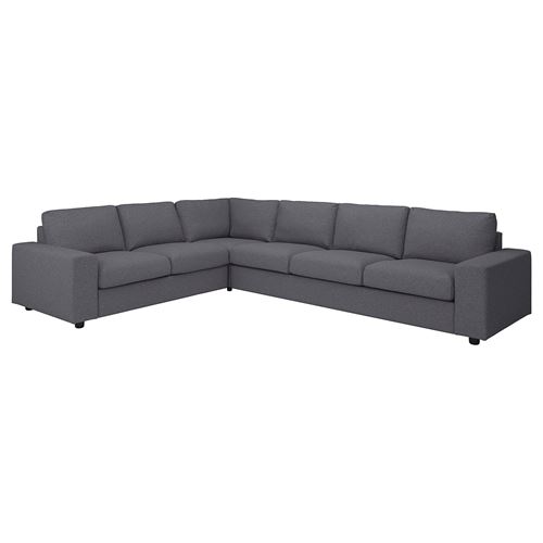 IKEA - VIMLE, 5-seat corner sofa, Gunnared medium grey