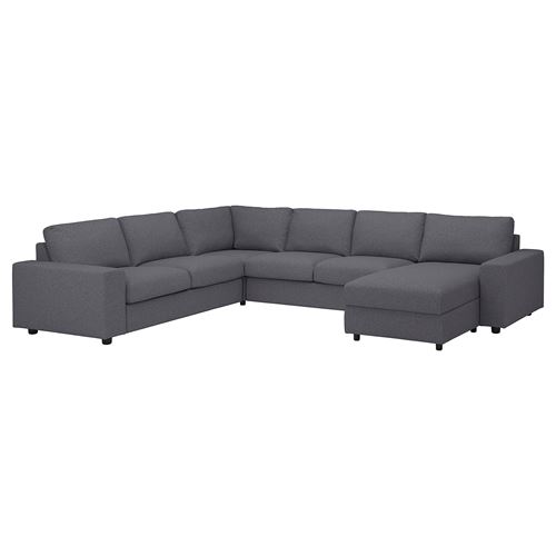 IKEA - VIMLE, 4-seat corner sofa and chaise longue, Gunnared medium grey