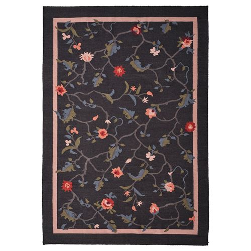 IKEA - KLOCKBUSKE, handwoven rug, flower patterned, 160x230 cm