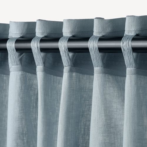 IKEA - DYTAG, background curtain, 1 pair, grey/blue, 145x300 cm