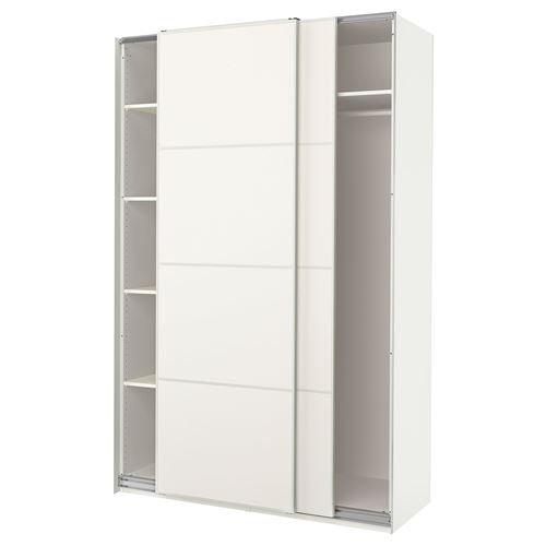 IKEA - PAX/MEHAMN, PAX sliding door wardrobe, white, 150x66x236 cm