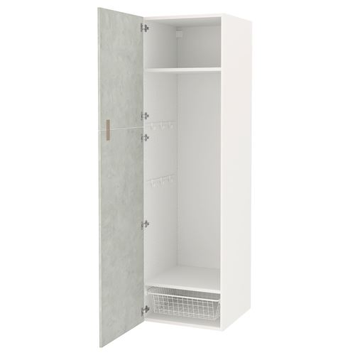 IKEA - ENHET, boy dolabı, beyaz-taş görünümlü, 60x62x210 cm