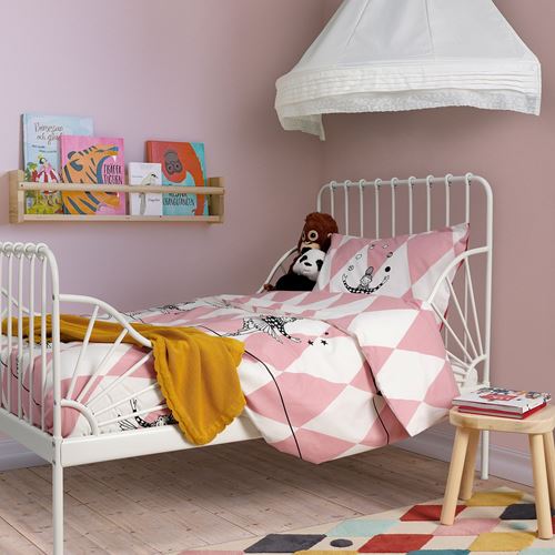 IKEA - BUSENKEL, kids' bedding set, pink/white, 150x200/50x60 cm