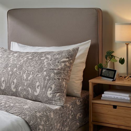 IKEA - JATTEVALLMO, yastık kılıfı, bej-koyu gri, 50x60 cm