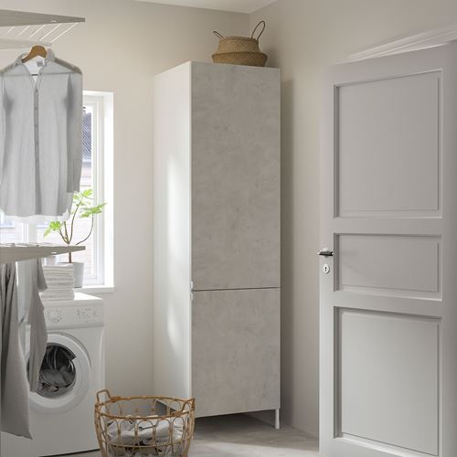 IKEA - ENHET, high cabinet, white-stone effect, 60x62x210 cm