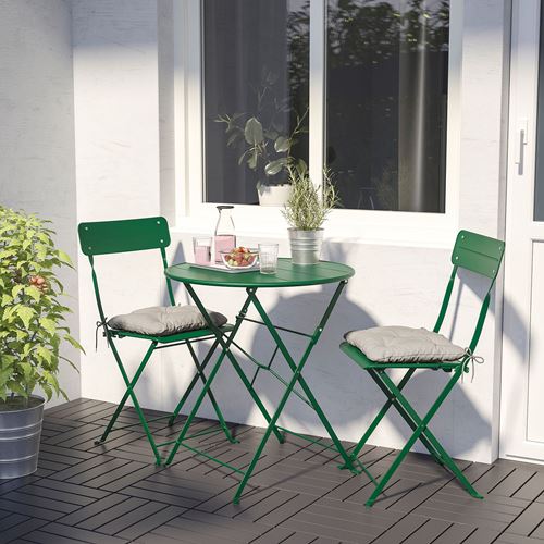 IKEA - SUNDSÖ, foldable table, green, 65 cm