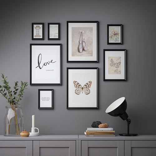 IKEA - KNOPPANG, picture with frame set, multicolour