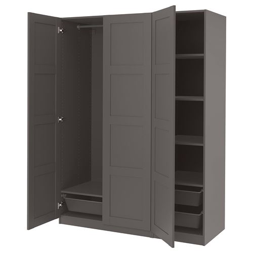 IKEA - PAX/BERGSBO, PAX wardrobe, dark grey, 150x60x201 cm