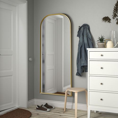 IKEA - RAMEBO, boy aynası, altın rengi, 75x168 cm