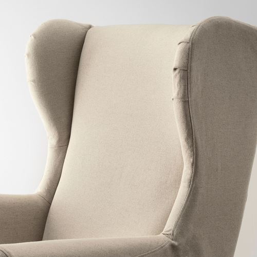 IKEA - STRANDMON, armchair cover, risane natural