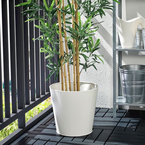 IKEA - VITLÖK, çelik saksı, kırık beyaz, 32 cm