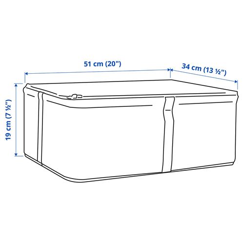 IKEA - HEMMAFIXARE, closed storage box, white/grey, 34x51x19 cm