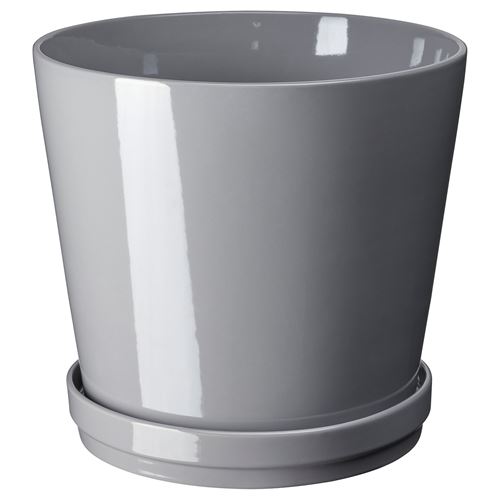 IKEA - CITRUSFRUKT, stoneware plant pot, grey, 24 cm