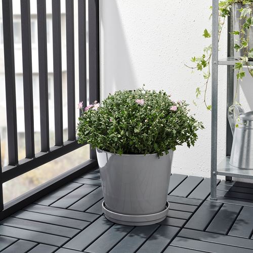 IKEA - CITRUSFRUKT, stoneware plant pot, grey, 24 cm