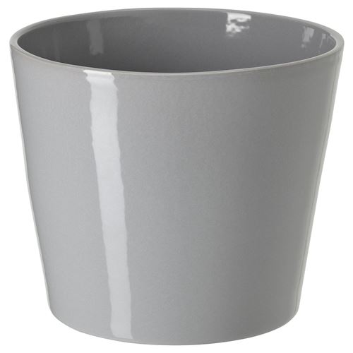 IKEA - SKOGSVINBAR, stoneware plant pot, grey, 15 cm